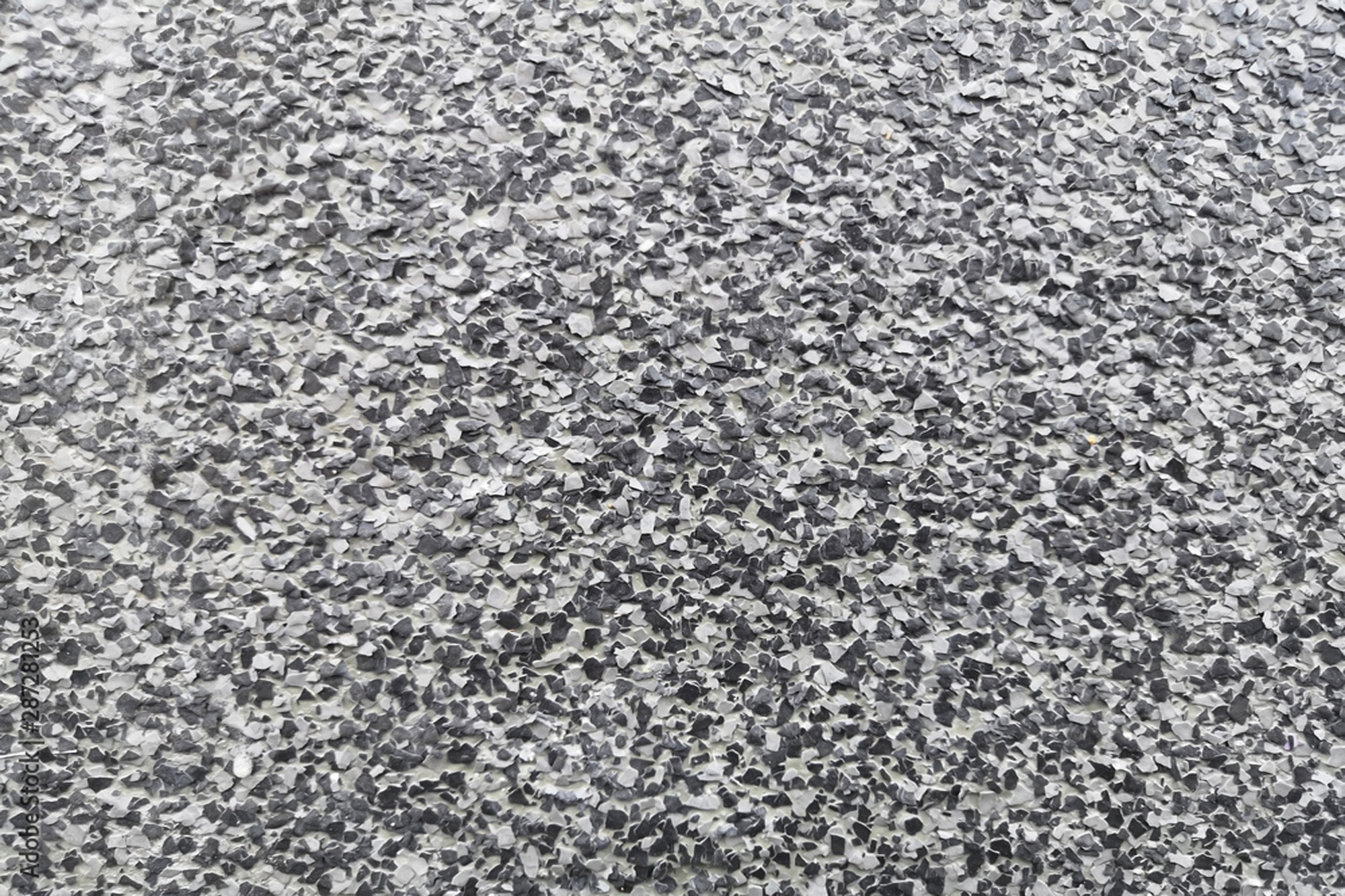 Grey and white decorative epoxy flake finish